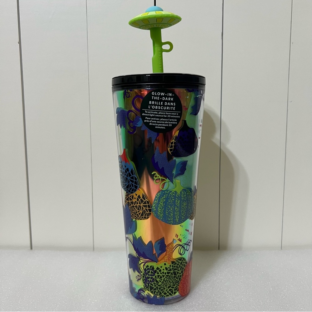 Starbucks Extraterrestrial Cold Cup with Spaceship Straw Topper NWT